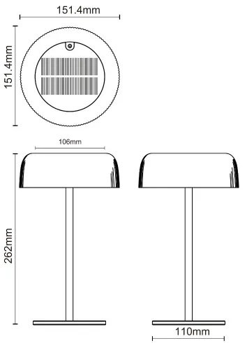 Zuma Line DT33111-LED solar lámpa BLUET LED/2,5W/2000mAh IP44 fekete