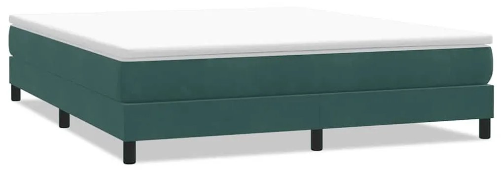 vidaXL sötétzöld bársony rugós ágy matrac nélkül 180x220 cm