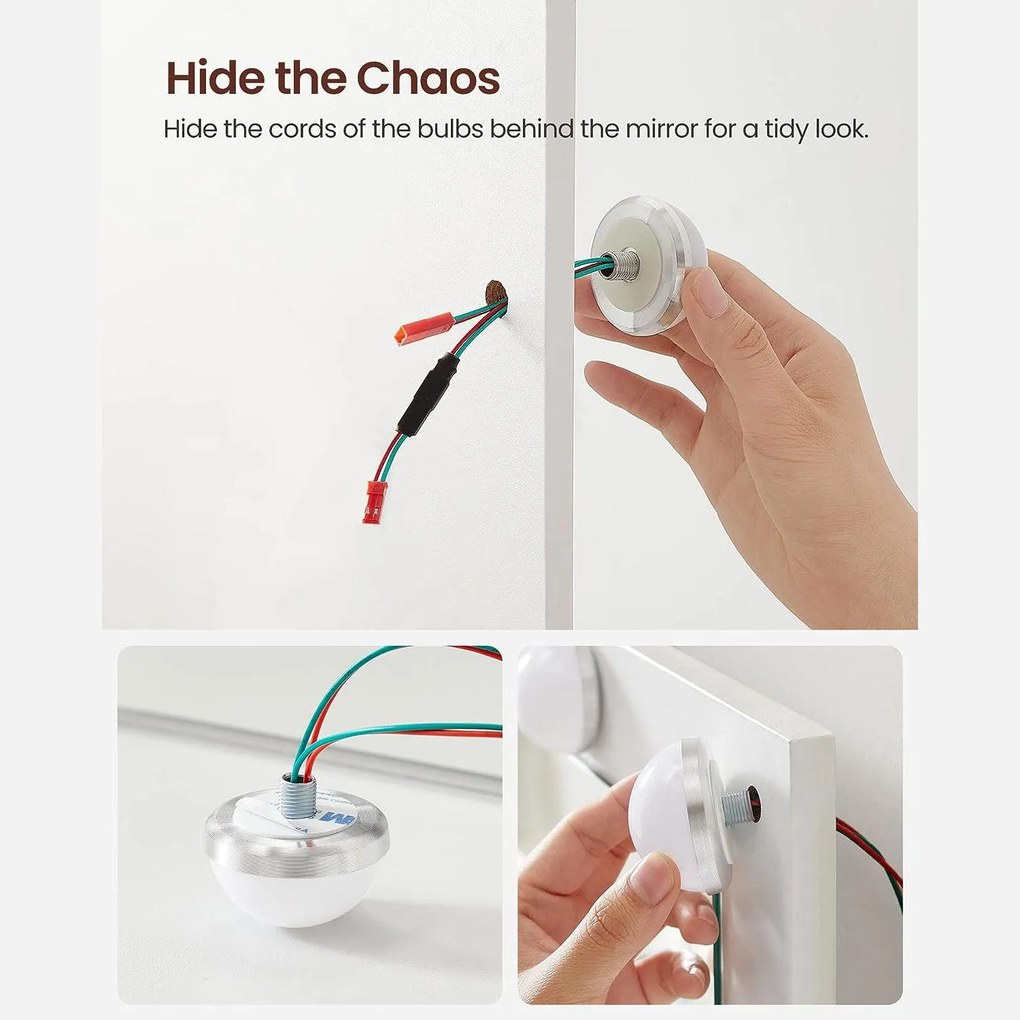 Fésülködőasztal, sminkasztal tükörrel fiókokkal, fehér 80x40x145cm