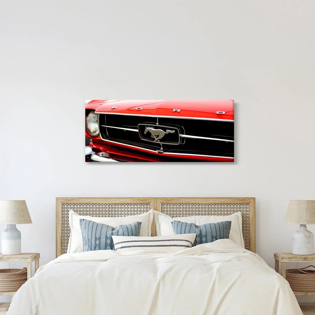 Kép - egy piros autó részlete (120x50 cm)