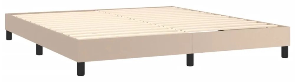 cappuccino színű műbőr rugós ágykeret 160x200 cm