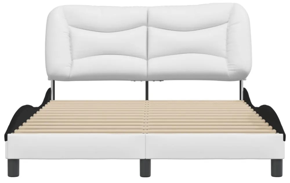 fehér és fekete műbőr ágykeret matrac nélkül Hvar 140 x 200 cm