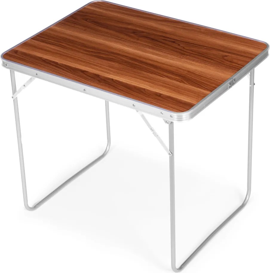 Kerti asztal, MultiGarden GMFC-FY8060, barna, 80 x 60 cm, összecsukható, magasság: 70 cm, bőrönddé hajtható, hordfogantyúval, teherbírás: 30 kg