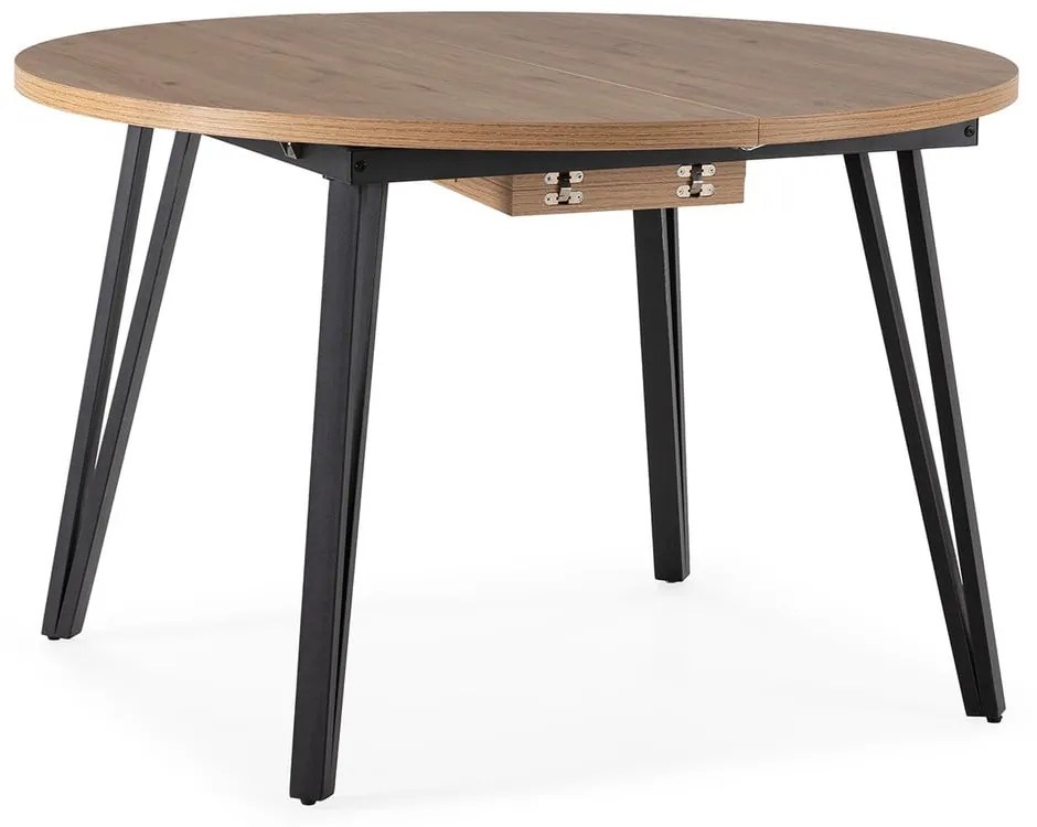 Natúr színű kerek bővíthető étkezőasztal ø 120 cm Cleo – Marckeric