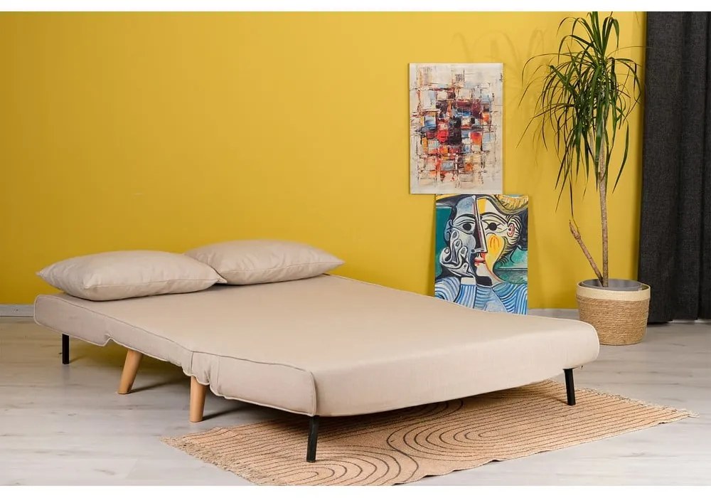 Bézs kinyitható kanapé 120 cm Folde – Artie