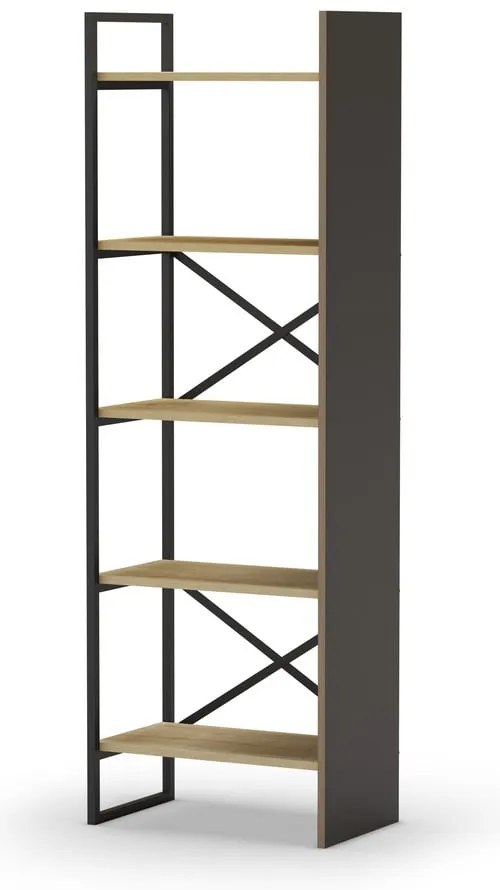 Natúr színű könyvespolc tölgyfa dekorral 58x175 cm Ara – Marckeric