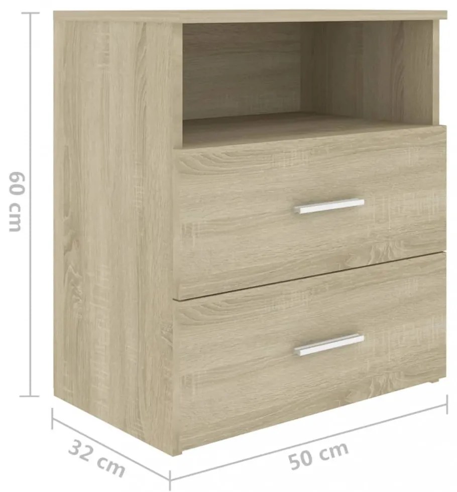 2 db sonoma tölgy színű éjjeliszekrény 50 x 32 x 60 cm