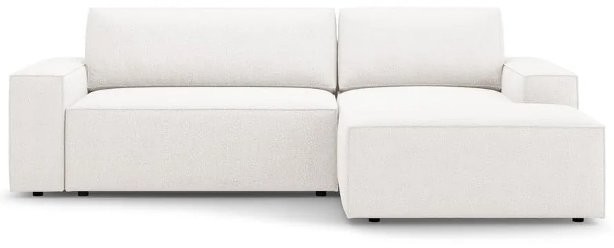 Fehér buklé kinyitható sarokkanapé (jobb oldali) Jodie – Micadoni Home