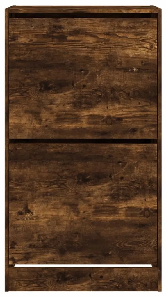 füstös tölgy cipőszekrény 2 kihajtható fiókkal 60x42x108 cm