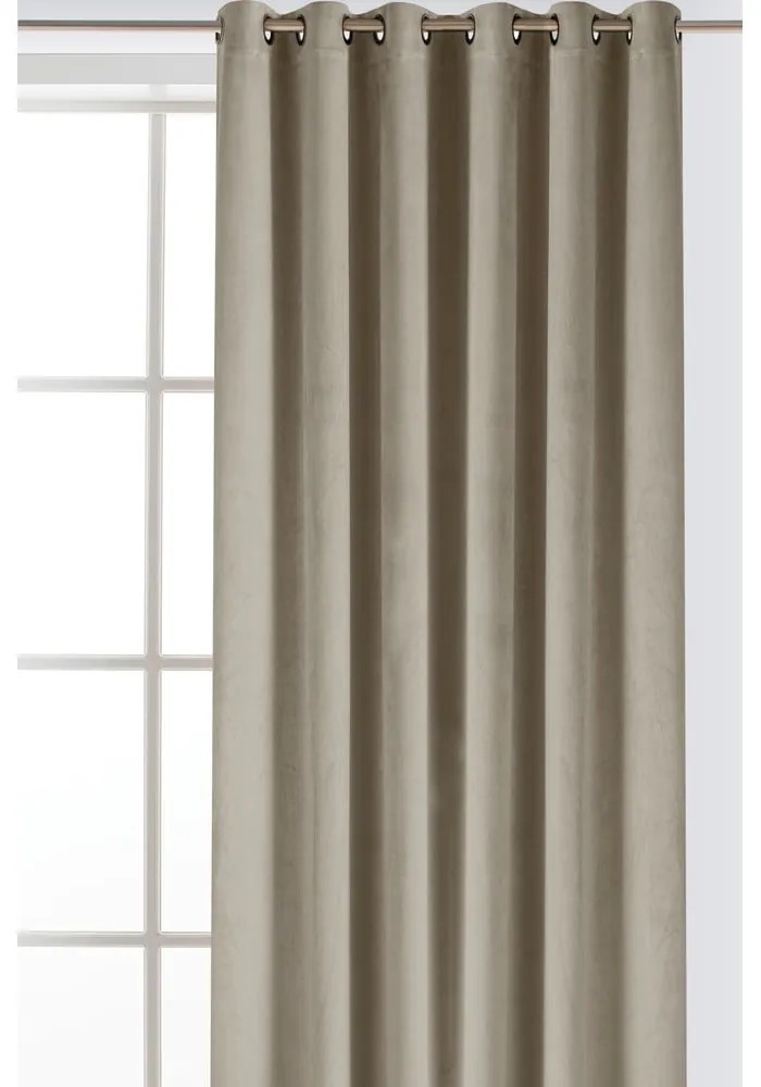 Bézs bársony dimout (részleges sötétítő) függöny 140x250 cm Velto – Filumi