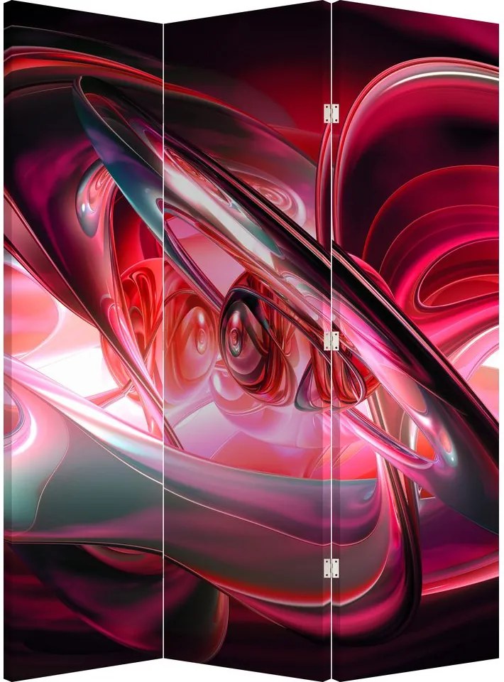 Paraván - Piros fraktálos (126x170 cm)
