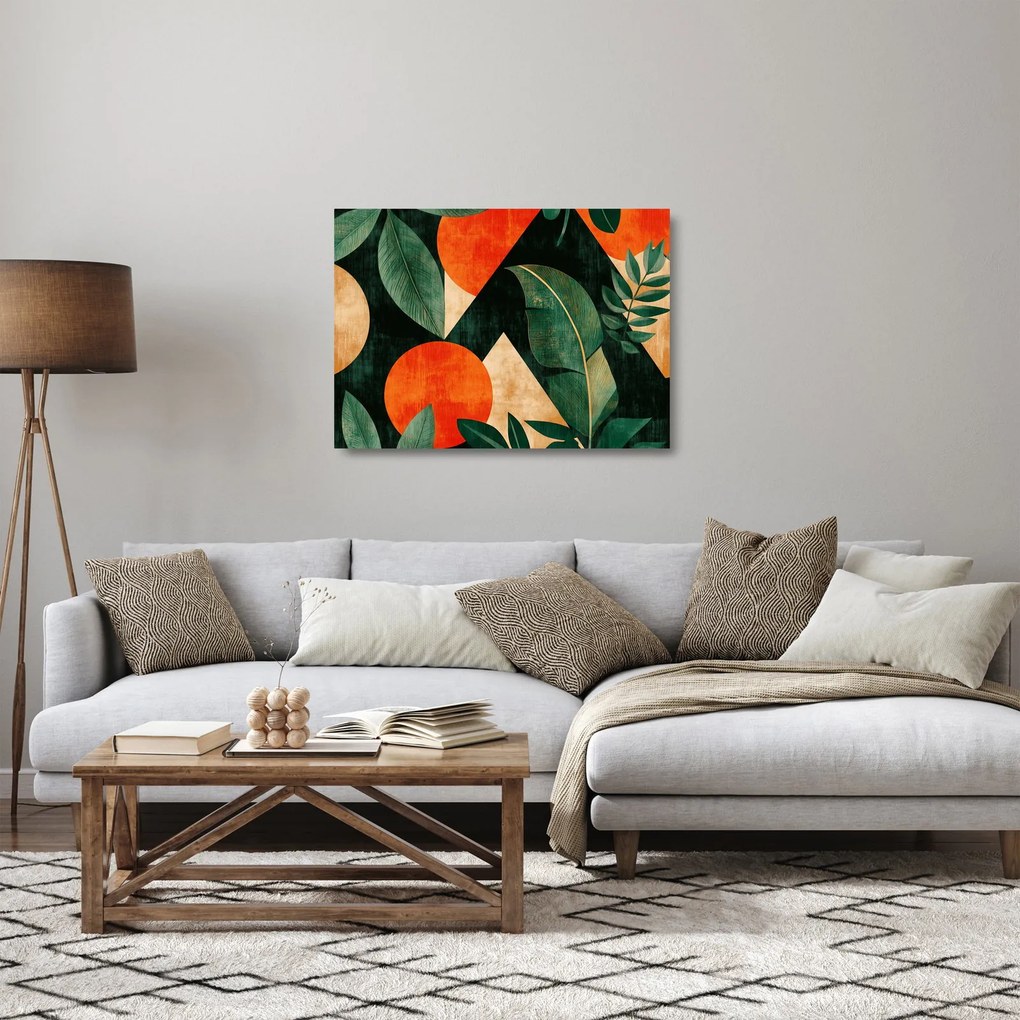 Üveg kép - Geometrikus természeti minták II. (70x50 cm)
