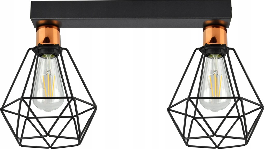 Függő lámpa Csillár Plafon Gyémánt Réz Led