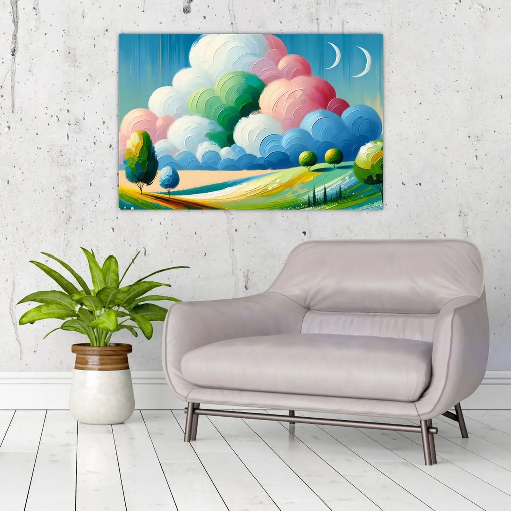Kép - Tájkép felhővel (90x60 cm)
