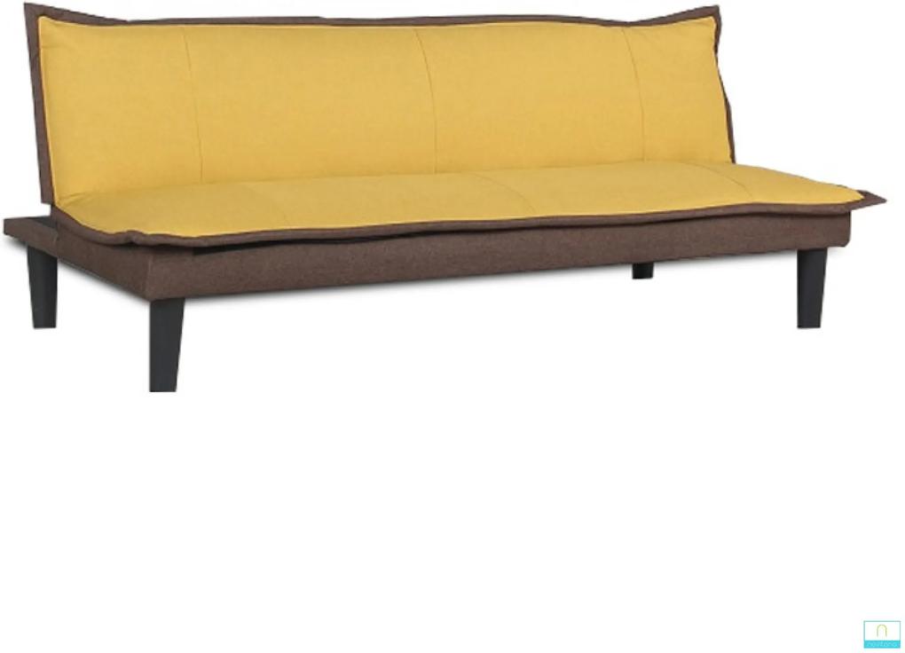 FILA elegáns ágyazható kanapé sárga/barna