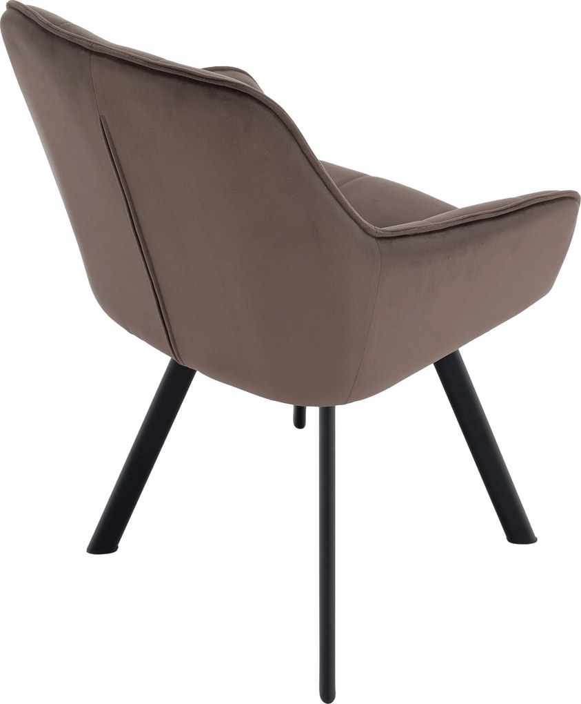 Design fotel, szürkésbarna Velvet/fekete, PETIN