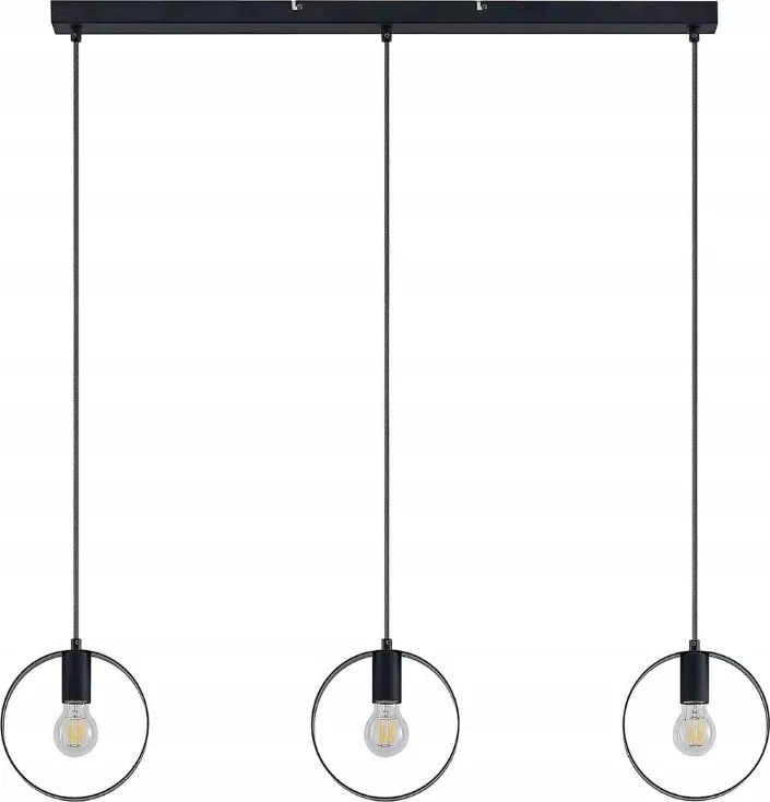 Lindby Shaima modern függeszték lámpa fekete fém E27 mennyezeti lámpa