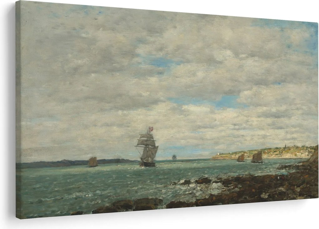 Kép - Eugène Boudin, Coast of Brittany, reprodukciók (90x60 cm)