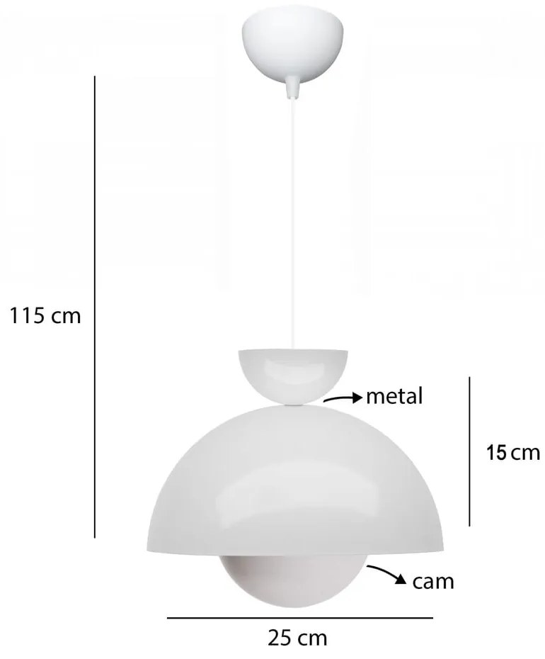 Függőlámpa fém búrával ø 25 cm Arta – Opviq lights