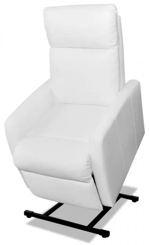 Fehér dönthető műbőr TV-fotel