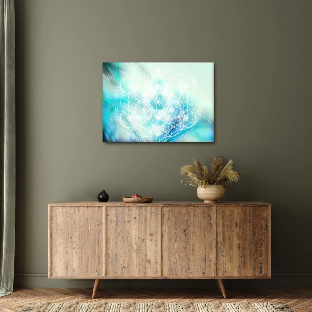 Kép - Merkaba türkiz háttérrel (70x50 cm)