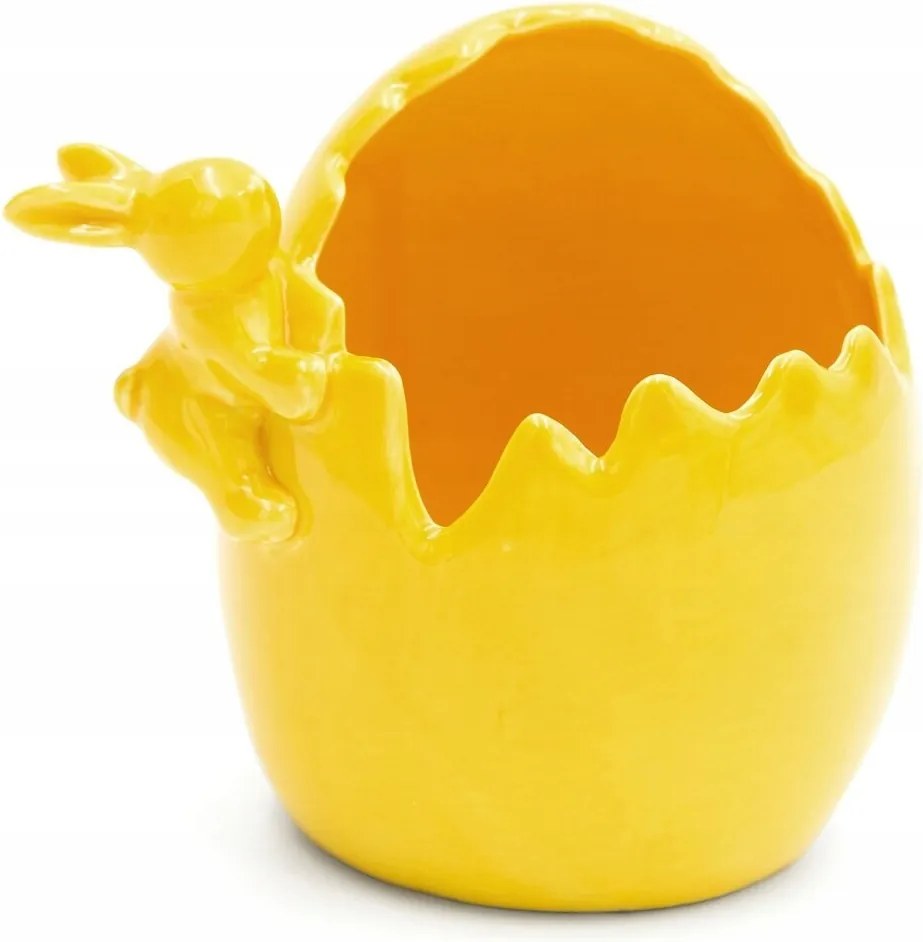 Húsvéti figura 15x12x14 sárga kerámia agyag tojás