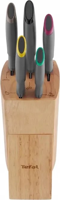 5 db-os rozsdamentes acél késkészlet Tefal Fresh Kitchen fa blokk