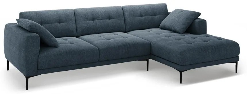 Sötétkék sarokkanapé (jobb oldali-heverő résszel) Bemy – Micadoni