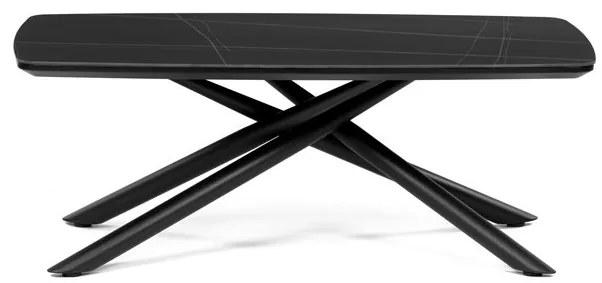 Dohányzóasztal 120×70 cm, Sinterelt Kerámia, Márványhatás. AHG-X7227 BK