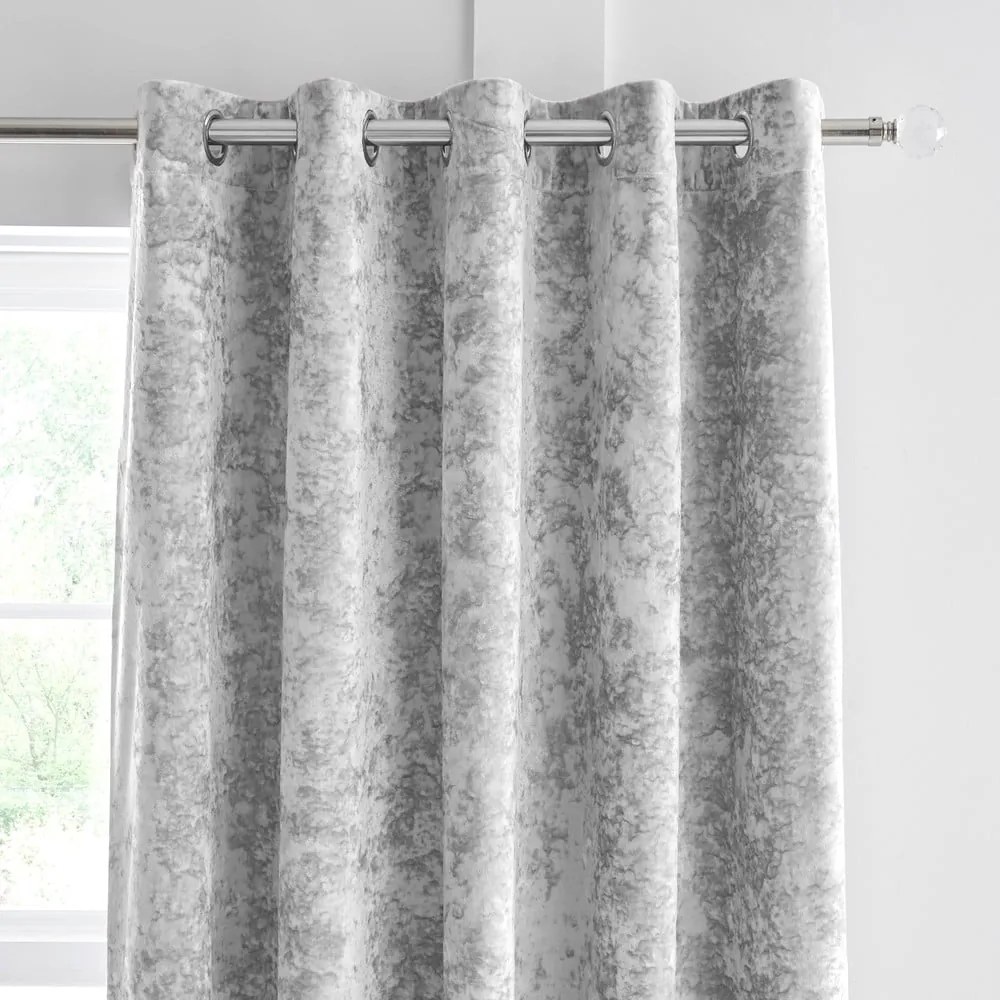 Szürke bársony függöny szett 2 db-os 229x229 cm Crushed Velvet – Catherine Lansfield