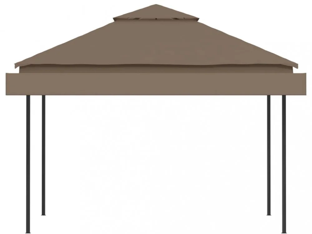 tópszínű pavilon dupla kibővített tetővel 3x3x2,75 m 180 g/m²