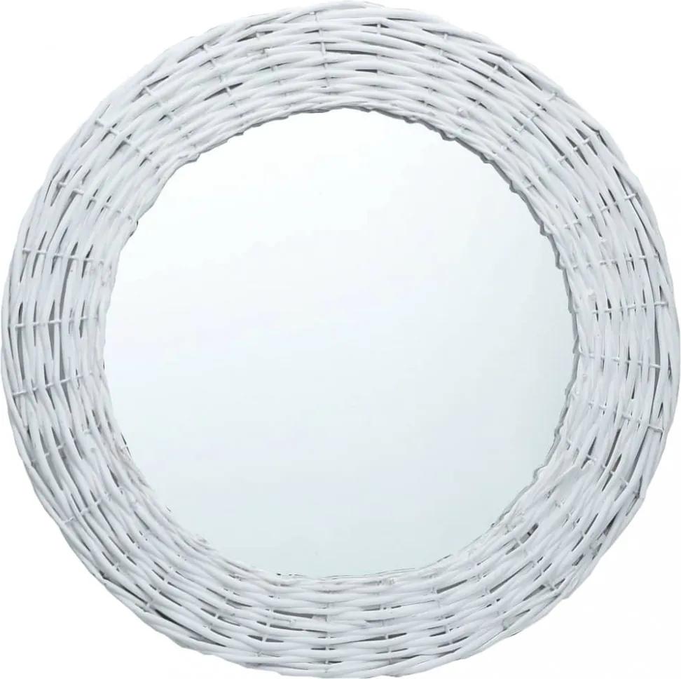 Fehér fonott vesszőkeretes tükör 70 cm