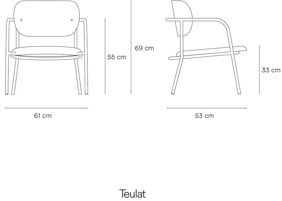 Szürke fotel tölgyfa dekorral Eclipse - Teulat