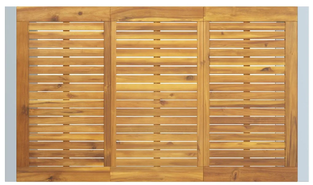 Kültéri Étkező Asztal Szürke 140x80x75 cm Acél és Tömör Akác