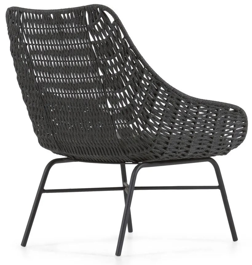 Abeli fekete kézzel készített kültéri fotel - Kave Home