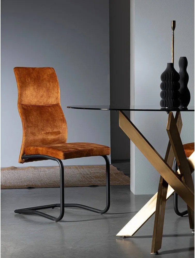 Konyakbarna kárpitozott étkezőszék Thelma – Bizzotto