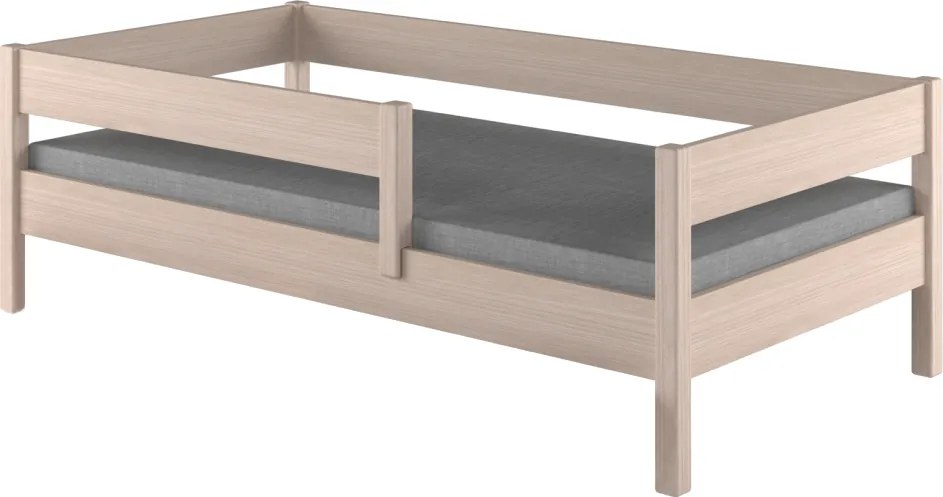 Gyerekágy biztonsági akadállyal, fehérített tölgy, 90x200, MIX