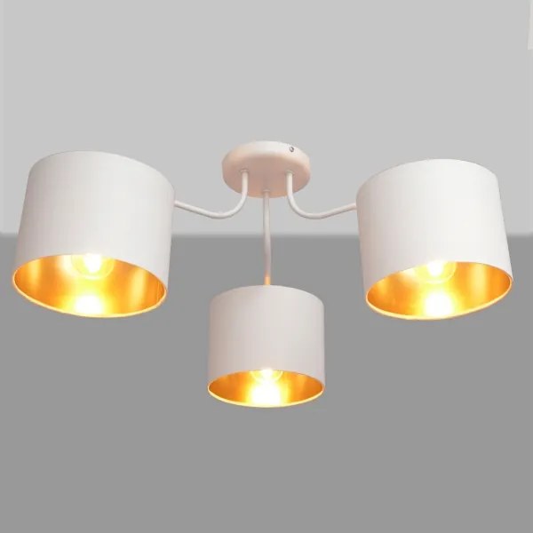 Felületre szerelhető csillár ALBA 3xE27/15W/230V fehér/arany