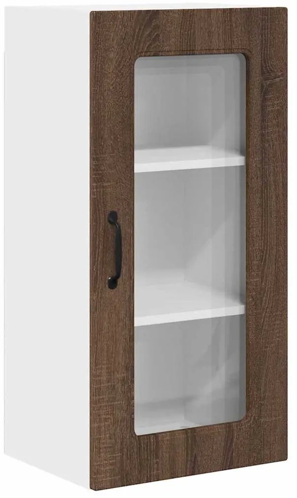 Fali konyhaszekrény 2 pcs Barna Tölgy 40 x 31 x 80 cm Faanyag