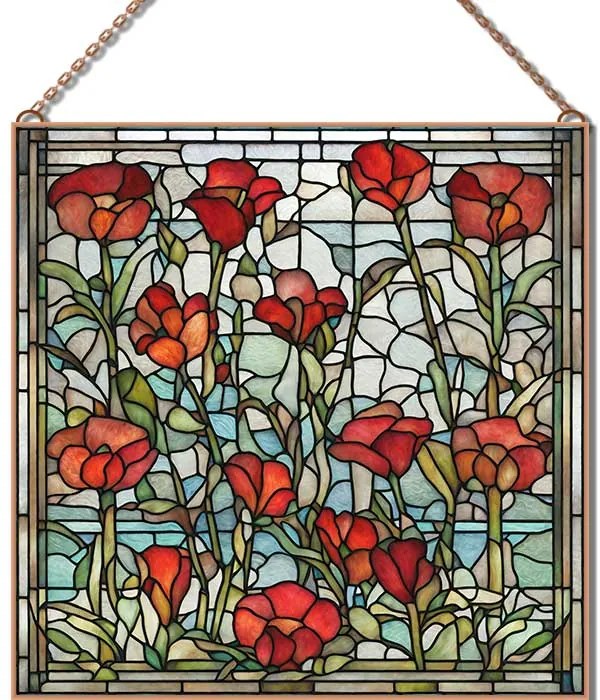Stained-Glass-Floral-5 üvegkép, falikép