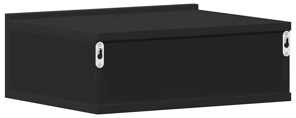 2 db fekete szerelt fa függő éjjeliszekrény 40 x 30 x 15 cm