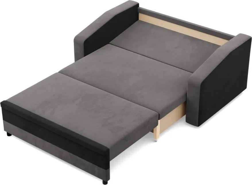 Hewlet kanapé, szövet anyag, szürke - fekete