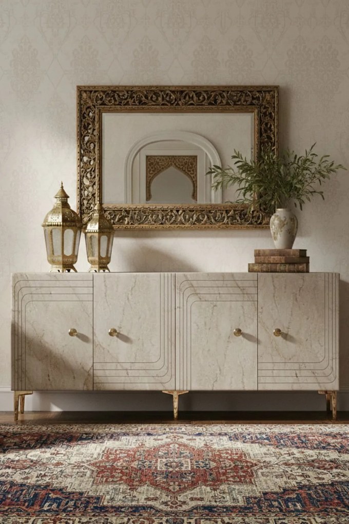 Lessi 180 - White, Travertine