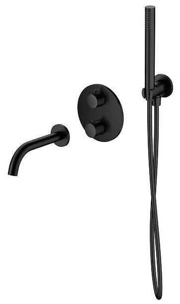 Cersanit S952-041 - Fürdőkészlet termosztatikus rejtett csappal ZEN fekete