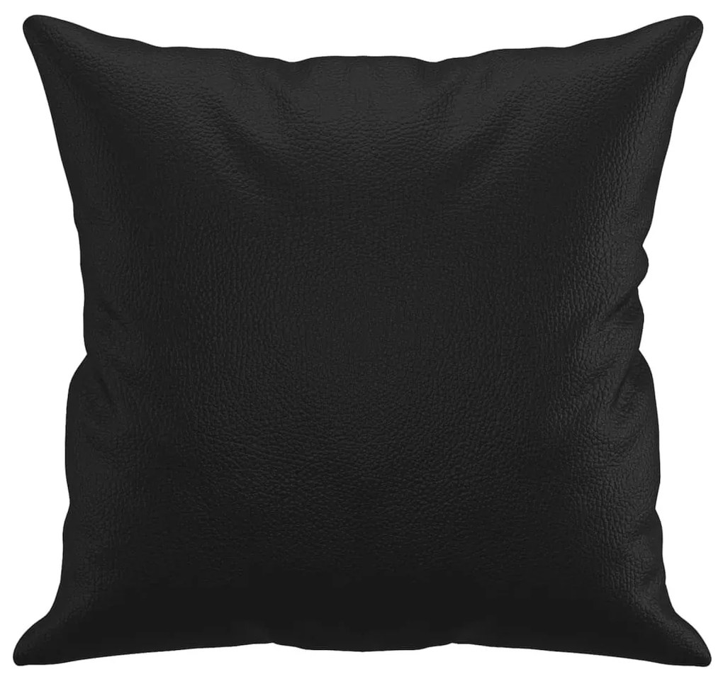 2 db fekete műbőr díszpárna 40 x 40 cm