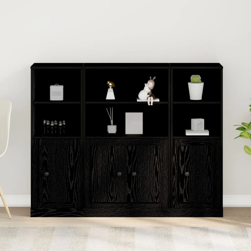 Fekete tölgy magasszekrény 132x35,5x103,5 cm Ellenálló anyagból