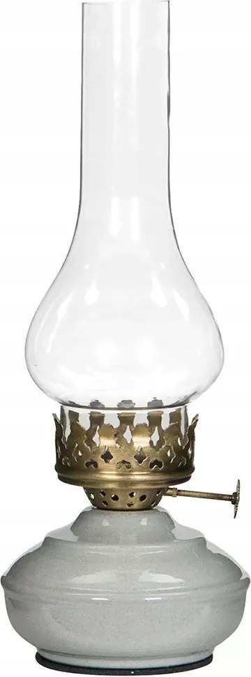 Gyertyatartó Olajlámpa Tealight üveg lámpabúra szürke 27cm nappaliba