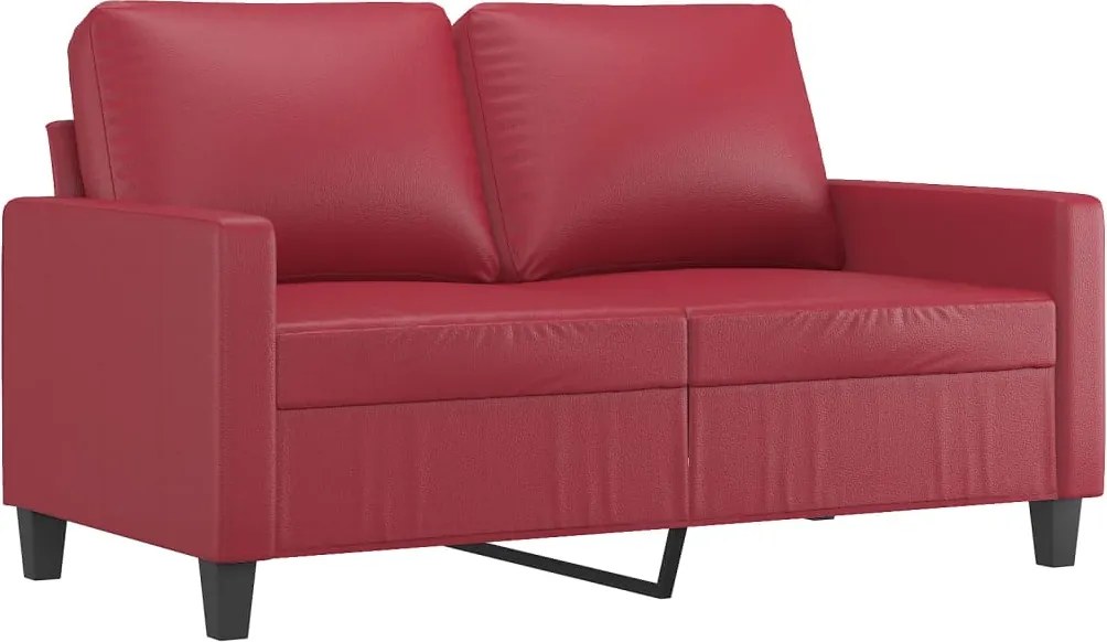 vidaXL 2 személyes bordó műbőr kanapé 120 cm