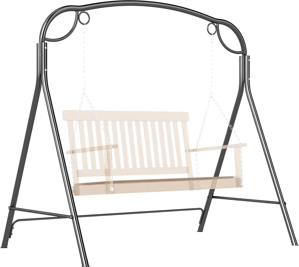 Outsunny Fém Hintaállvány Stabil Hinta Szerkezettel A-alakú Lábakkal 220 kg Teherbírással Kertbe, Parkba, Teraszra 172x126x170 cm Bronz | Aosom