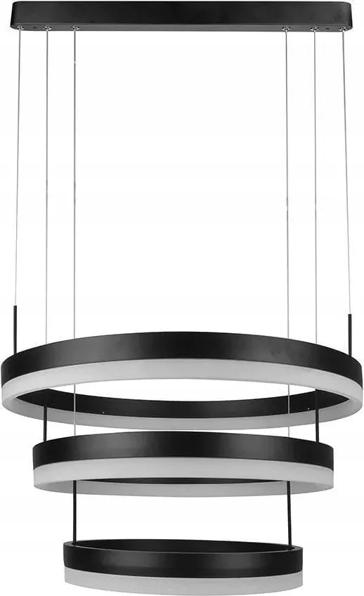 Led függőlámpa V-tac 92W 3 pontos 6500lm IP20 Fekete Meleg